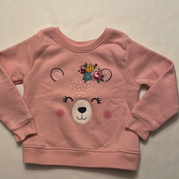 Garanimals toddler girl bear face graphic long sleeves fleece top . Size 24M - Picture 6 of 13